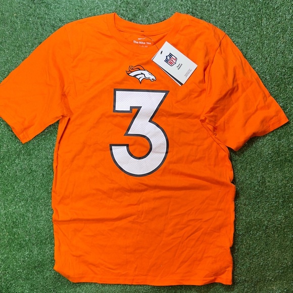 Nike Denver Broncos Russell Wilson Orange Athletic Jersey Tshirt - Picture 2 of 5
